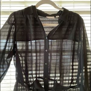 !!SEE THROUGH!! Black button down dress